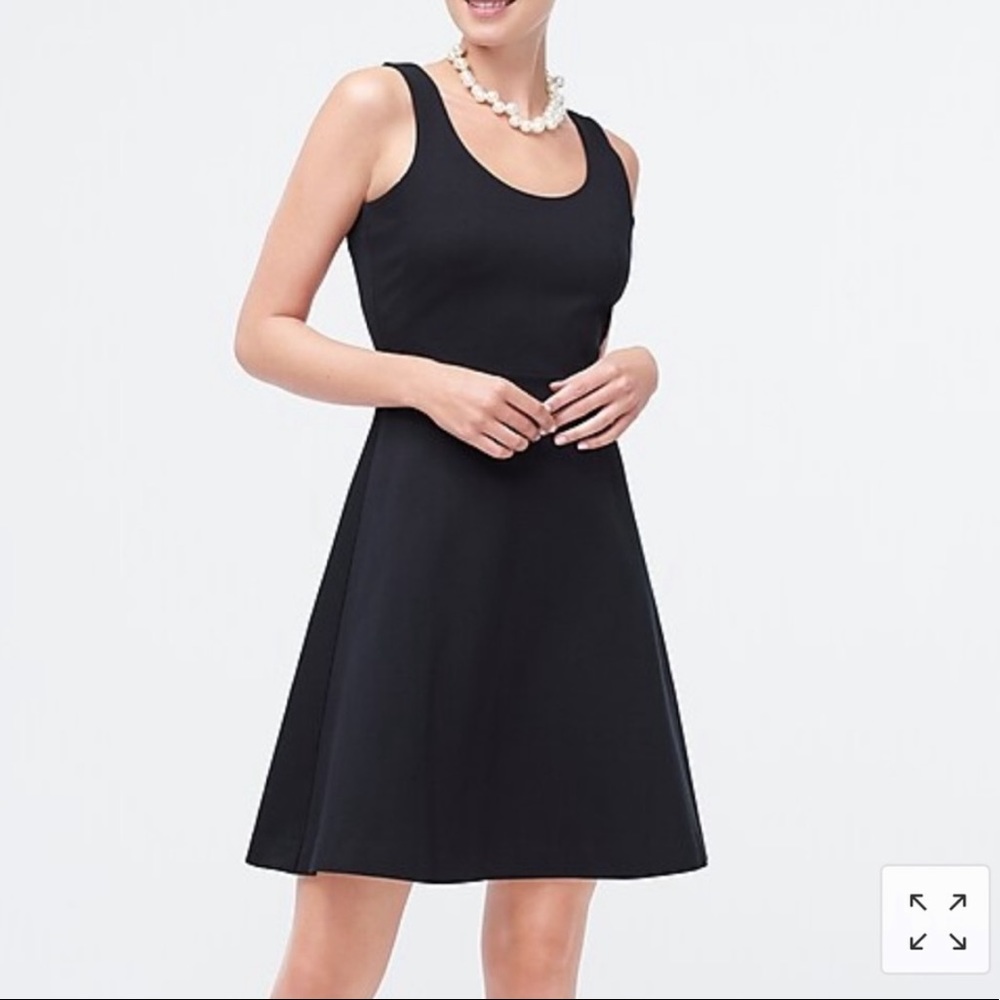 J. Crew ponte comfy black summer a-line dress